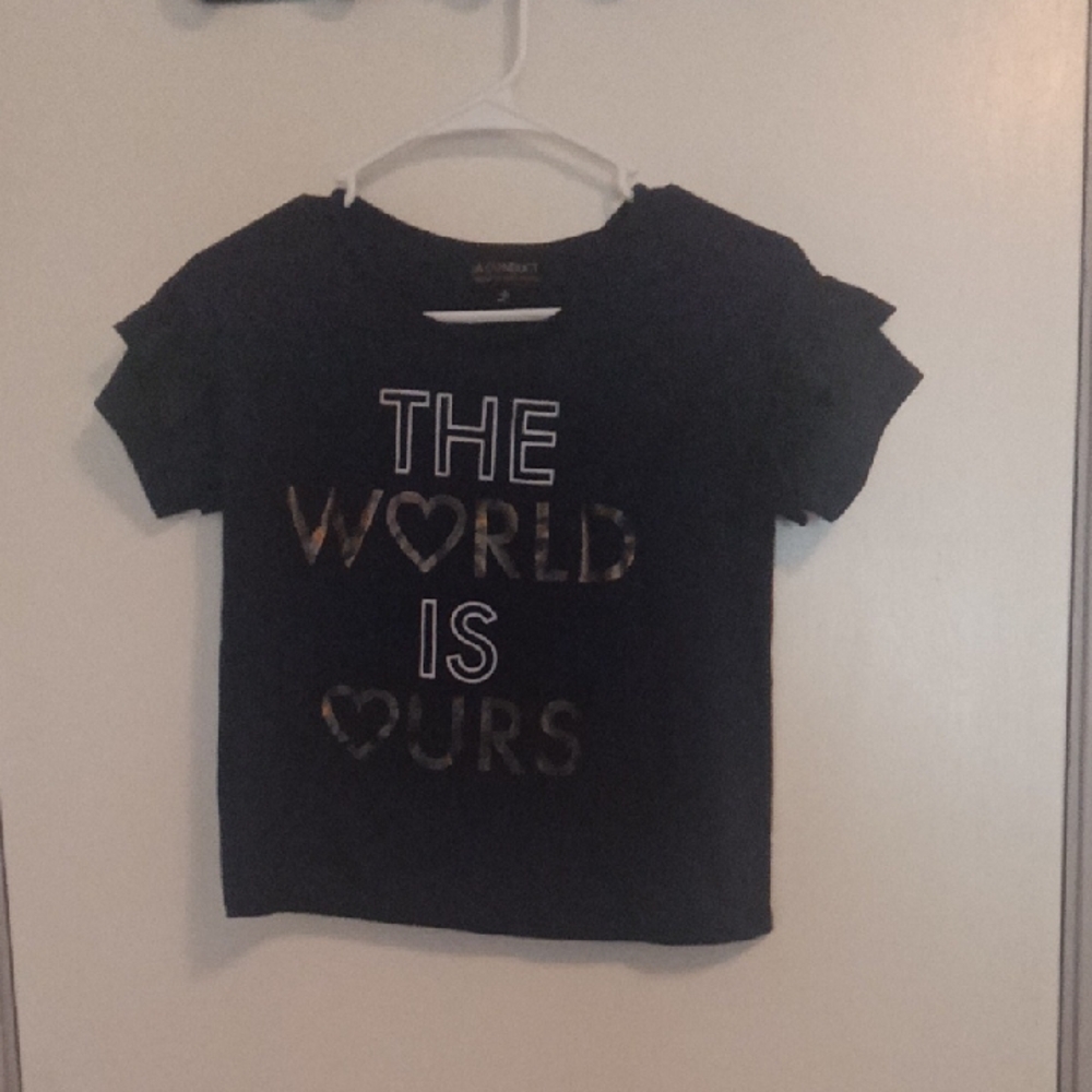 Cat & Jack Black and Gold Short Sleeve Tee